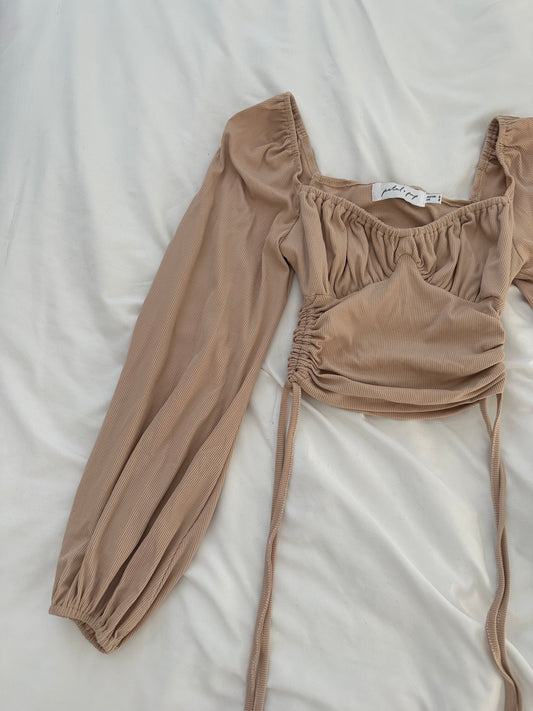 Beige Sweetheart Top