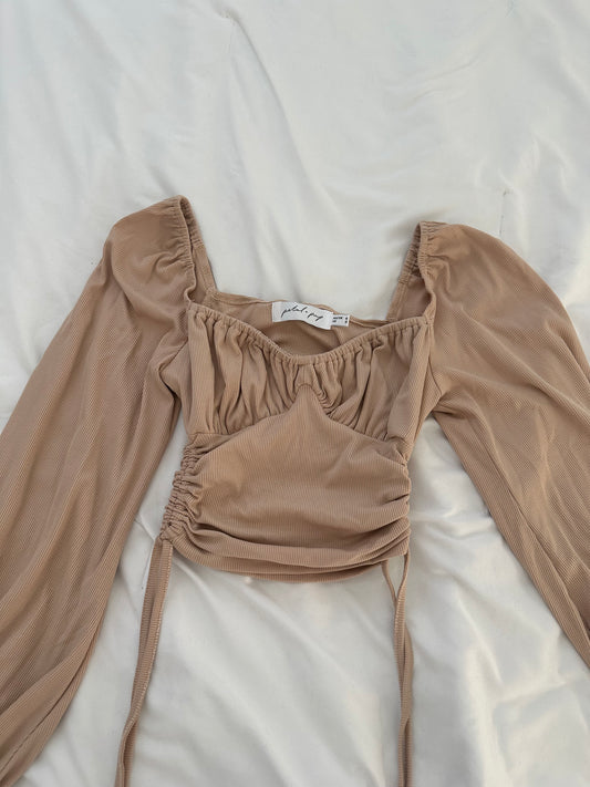 Beige Sweetheart Top