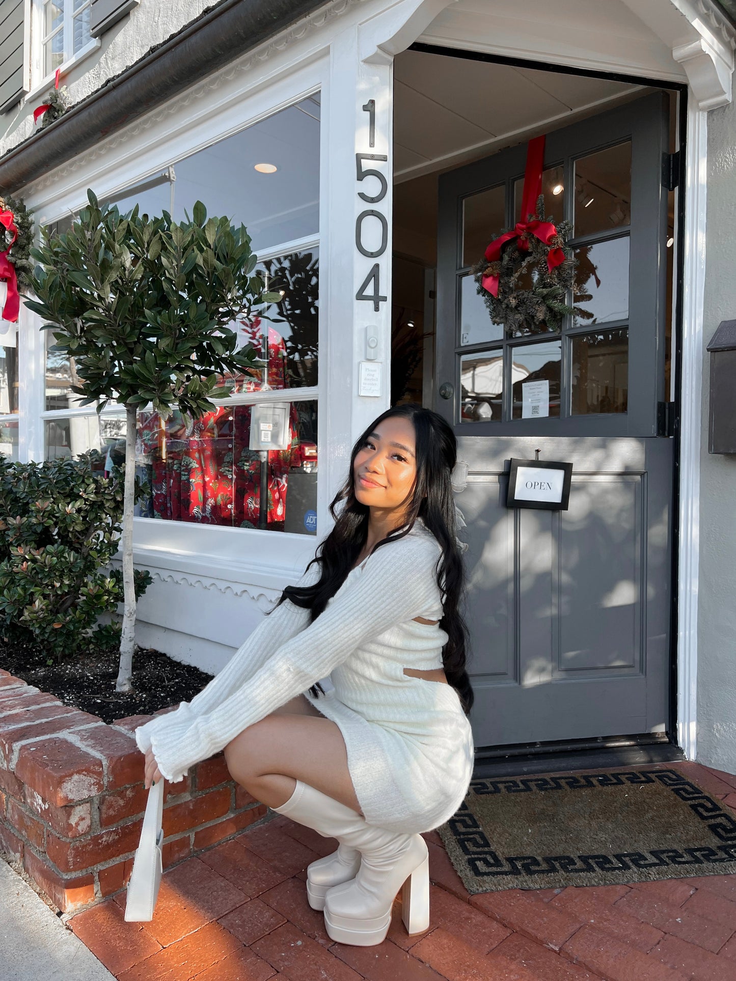 Cream Sherpa Dress