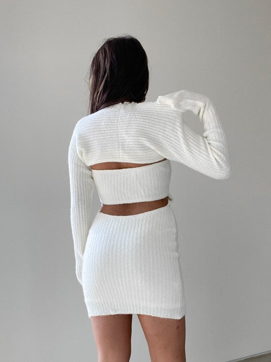 Cream Sherpa Dress